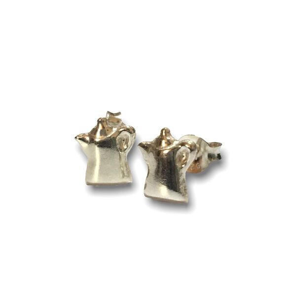 Handmade Sterling Silver Earrings Kettle Studs Posts New - Picture 1 of 5